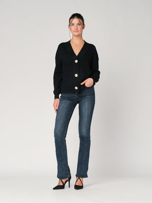 Maglia collo V con bottoni