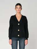 Maglia collo V con bottoni