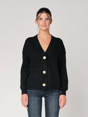 Maglia collo V con bottoni