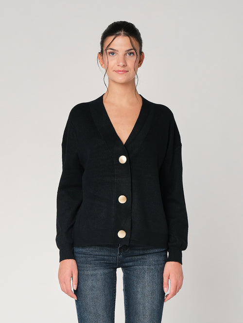 Maglia collo V con bottoni