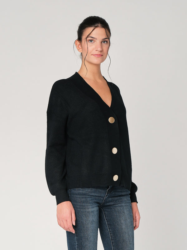Maglia collo V con bottoni