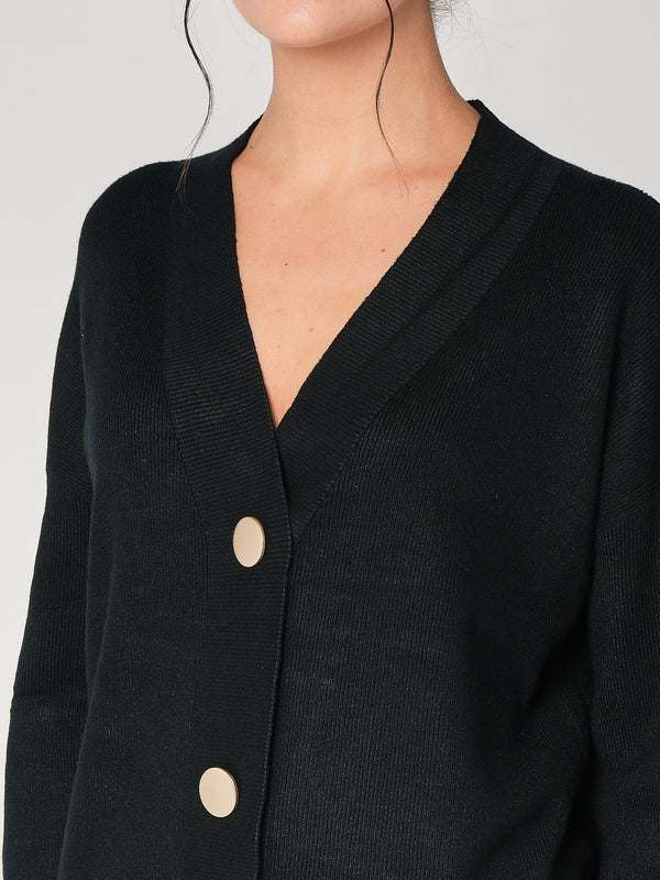 Maglia collo V con bottoni
