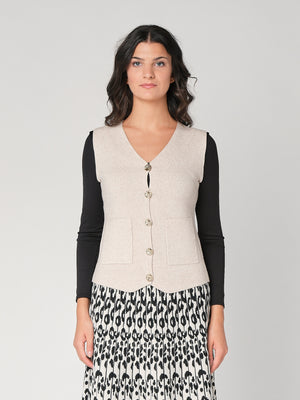 Gilet con bottoni e due tasche