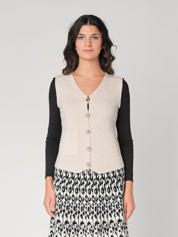 Gilet con bottoni e due tasche