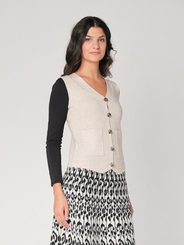 Gilet con bottoni e due tasche