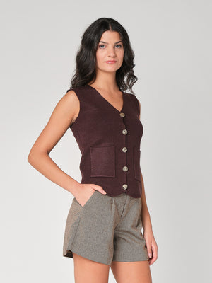 Gilet con bottoni e due tasche