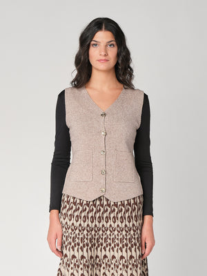 Gilet con bottoni e due tasche