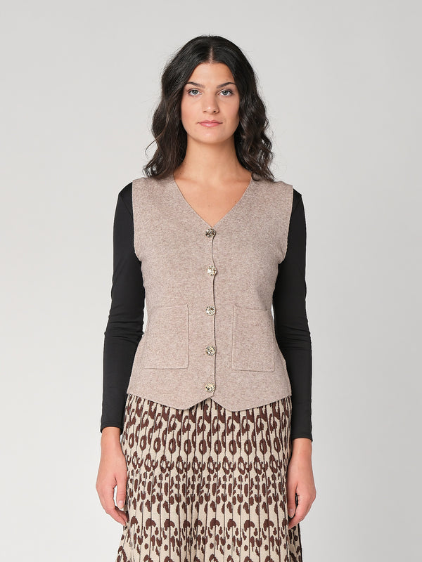 Gilet con bottoni e due tasche