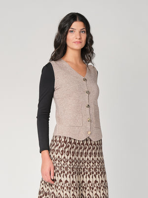 Gilet con bottoni e due tasche