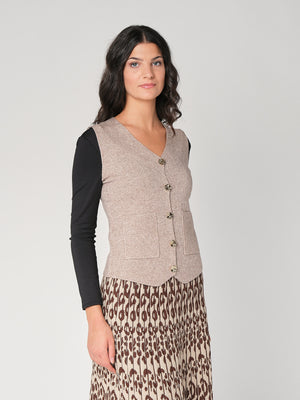 Gilet con bottoni e due tasche