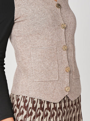 Gilet con bottoni e due tasche