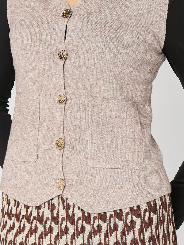 Gilet con bottoni e due tasche