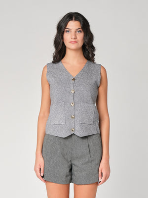 Gilet con bottoni e due tasche