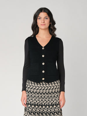 Gilet con bottoni e due tasche