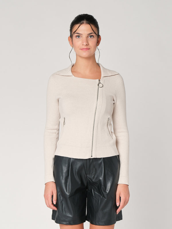 Giacca maglia con zip