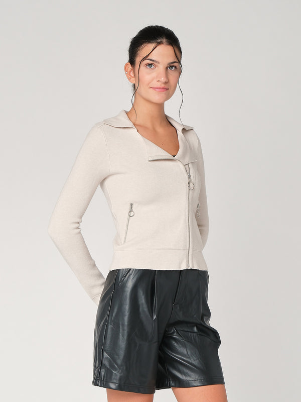 Giacca maglia con zip