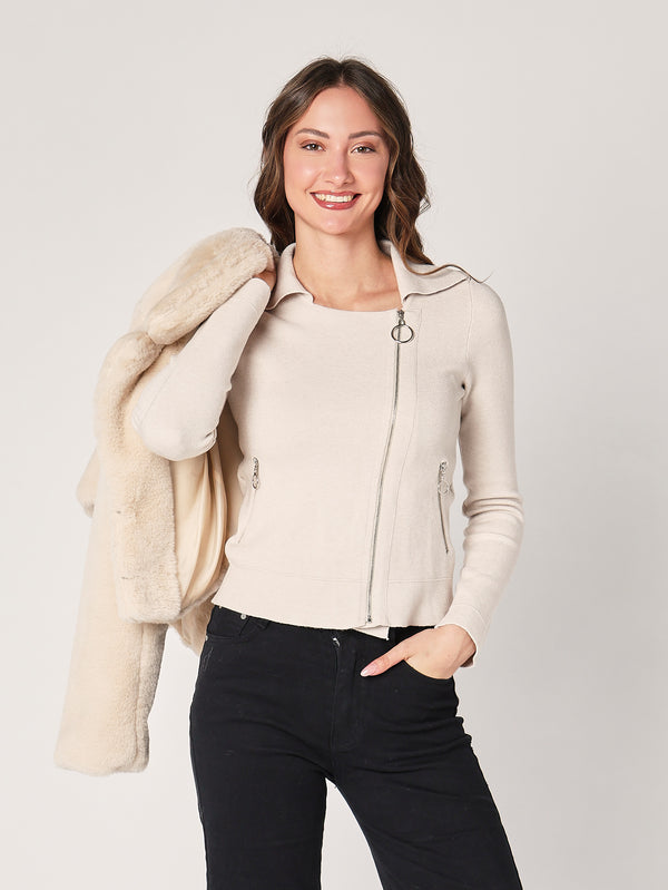 Giacca maglia con zip