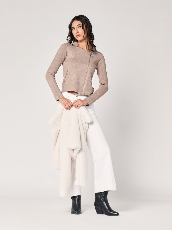 Giacca maglia con zip