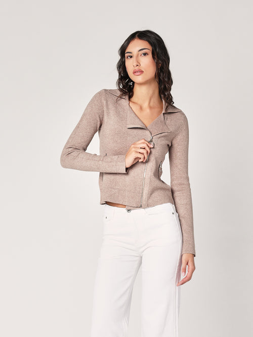Giacca maglia con zip