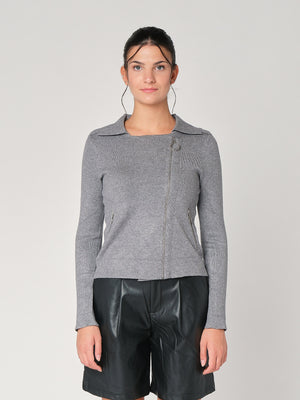 Giacca maglia con zip