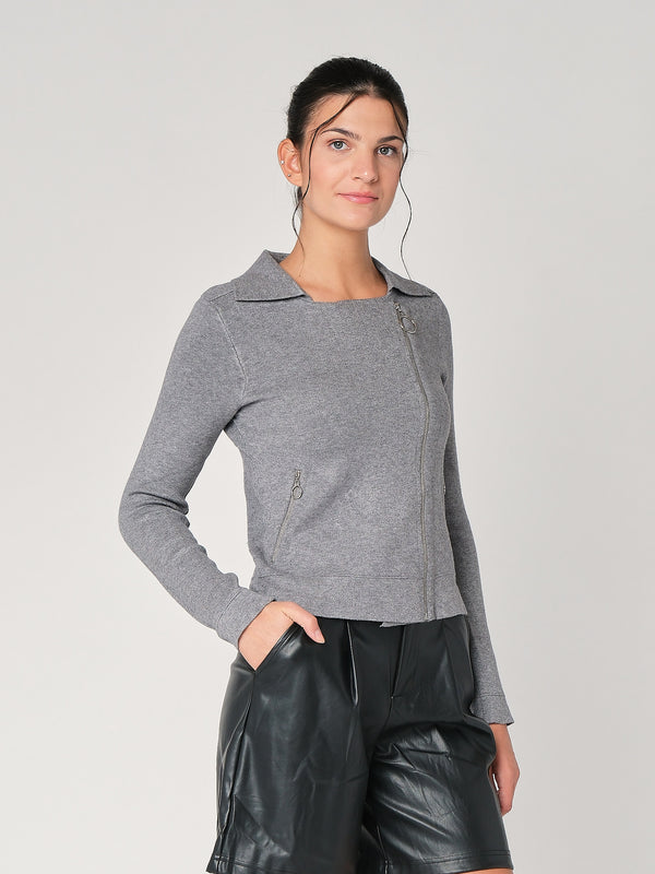 Giacca maglia con zip