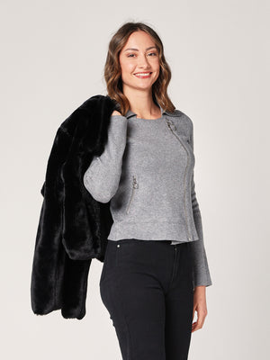 Giacca maglia con zip