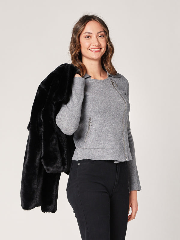 Giacca maglia con zip