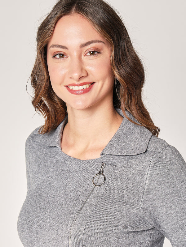 Giacca maglia con zip