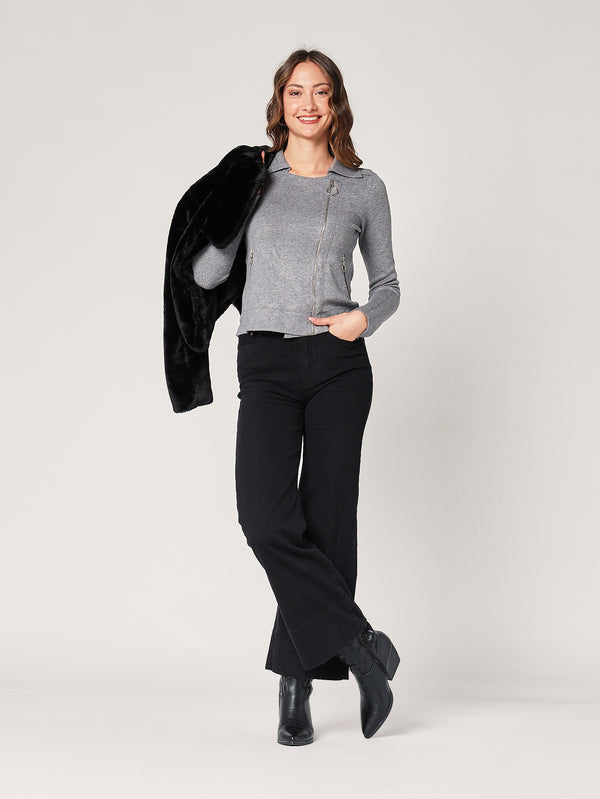 Giacca maglia con zip