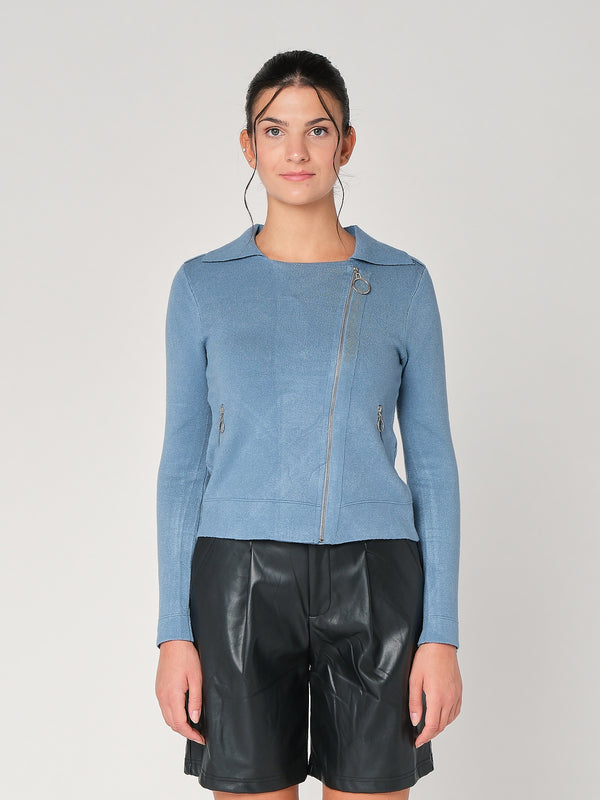 Giacca maglia con zip
