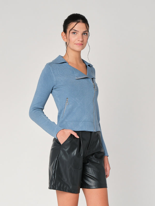 Giacca maglia con zip