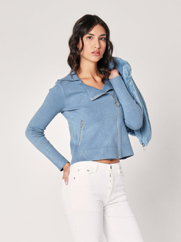 Giacca maglia con zip
