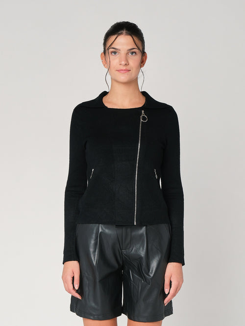 Giacca maglia con zip