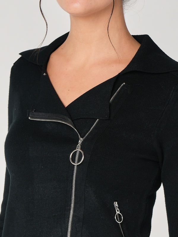 Giacca maglia con zip