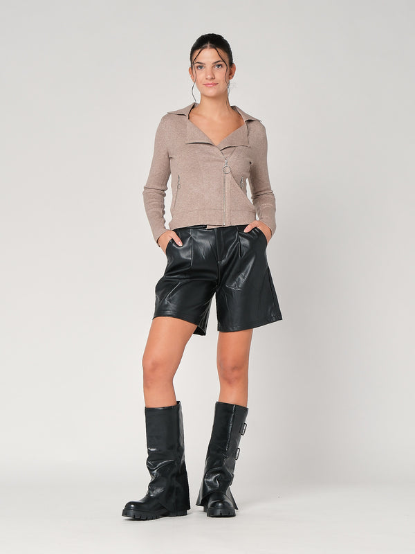 Giacca maglia con zip