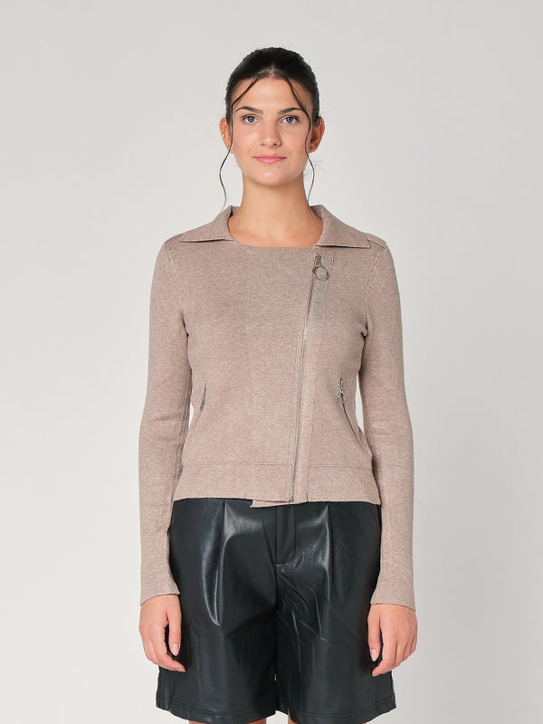 Giacca maglia con zip