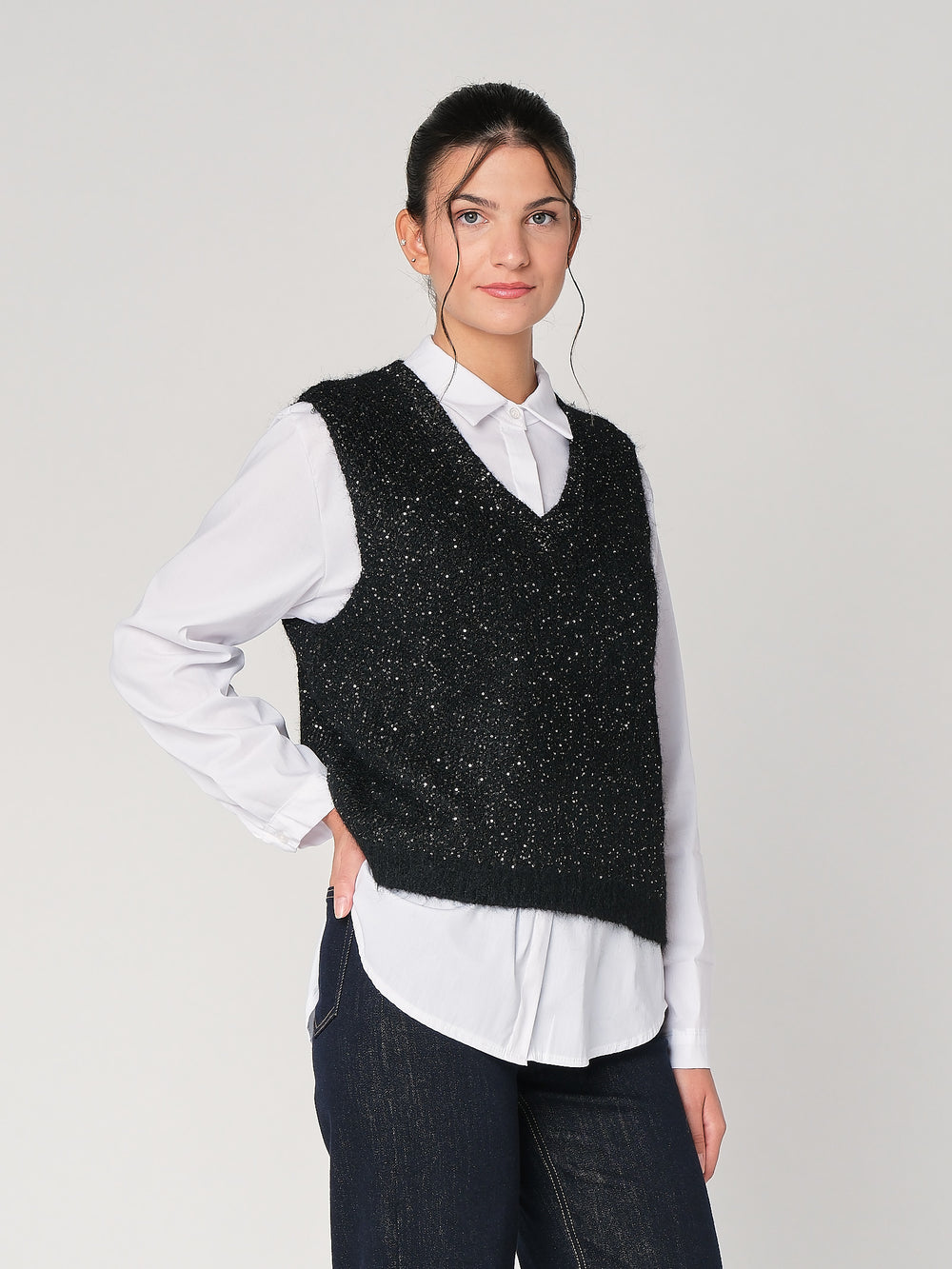 Gilet con paiettes