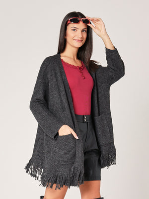 Cardigan con frange