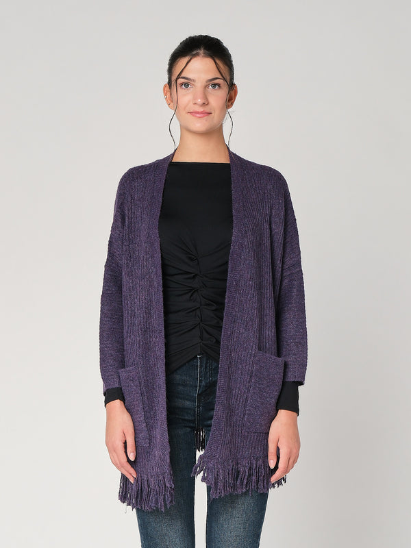 Cardigan con frange
