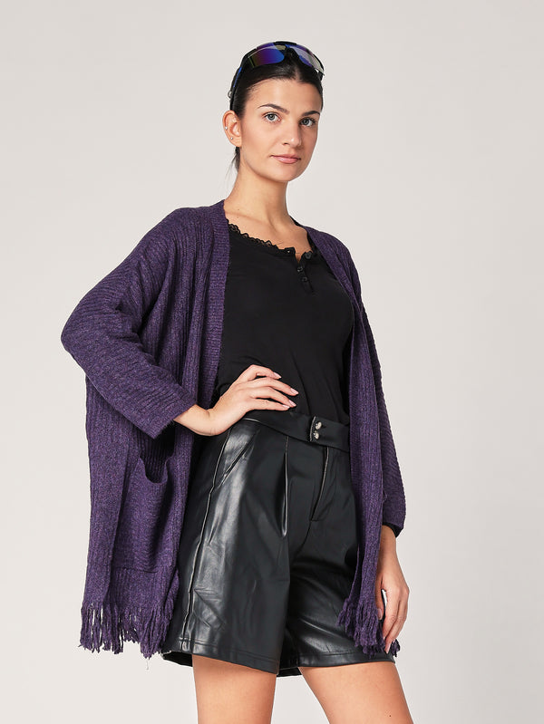 Cardigan con frange