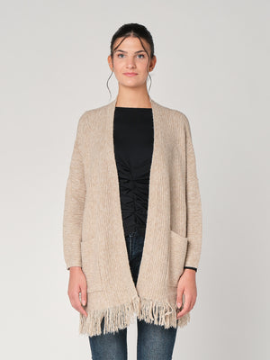 Cardigan con frange