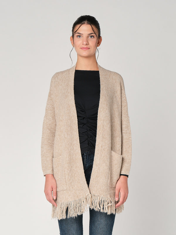 Cardigan con frange