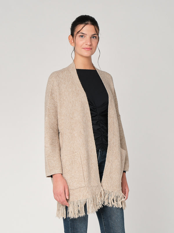 Cardigan con frange