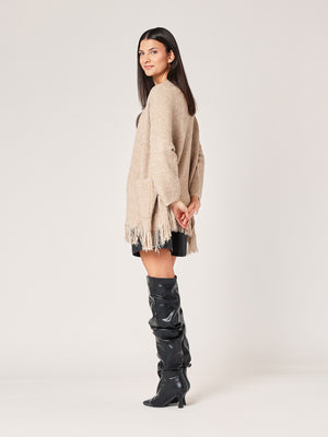 Cardigan con frange