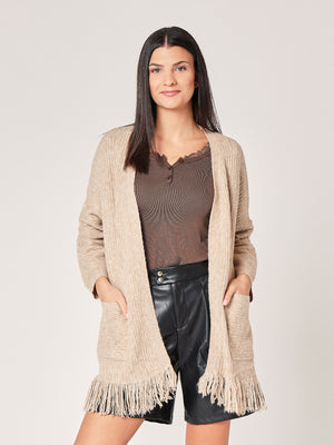 Cardigan con frange