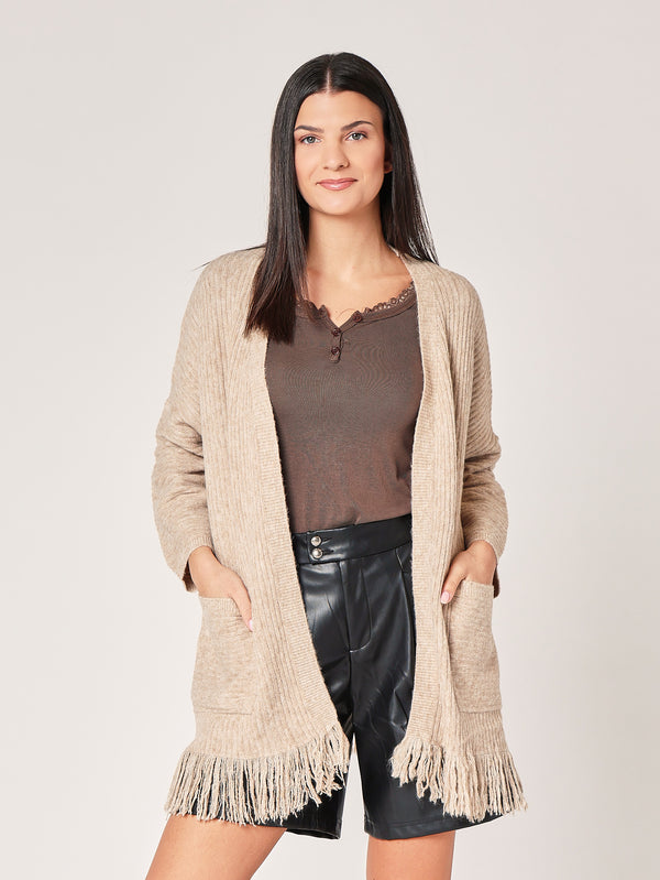 Cardigan con frange