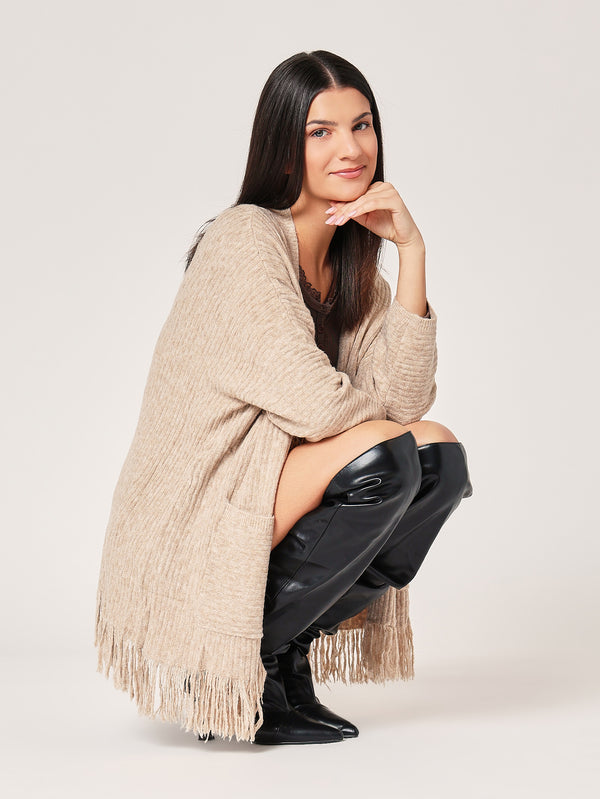 Cardigan con frange