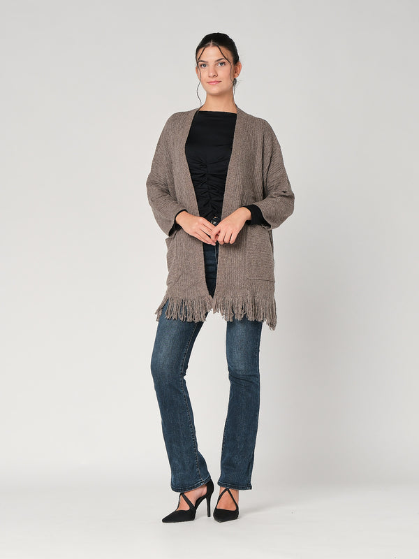 Cardigan con frange