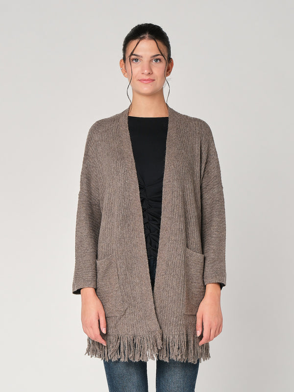 Cardigan con frange