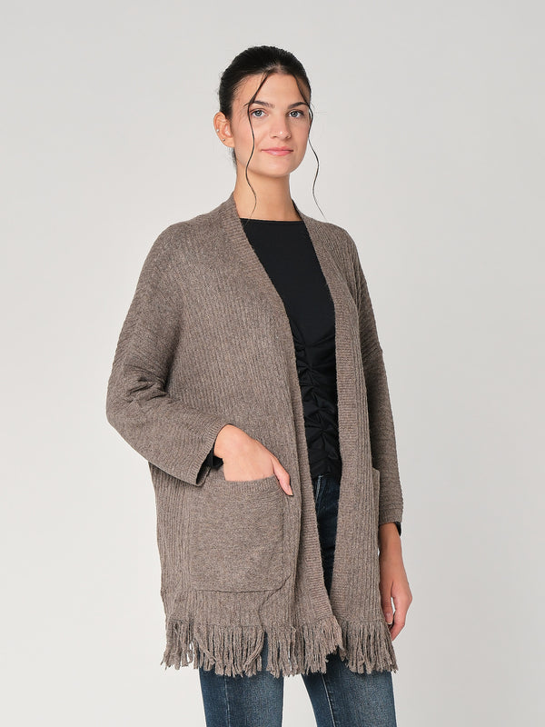 Cardigan con frange